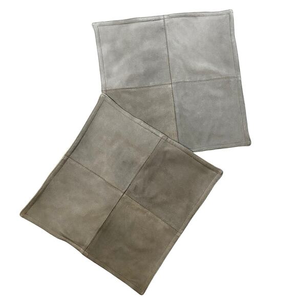Pottery Barn Pieced Seude Pillow Covers Set of 2 - 20x20 - Picture 1 of 4